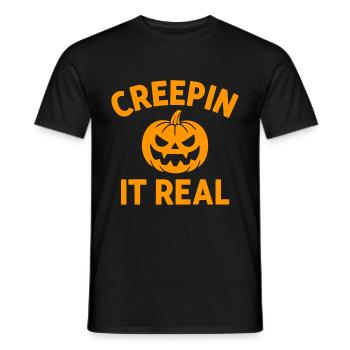 Creepin It Real Pumpkin - Men's T-Shirt - black - Front - AI Model Male 178 light (178cm)