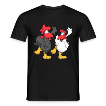 Tanzen Huhn Paar - Männer T-Shirt - Schwarz - Vorne - AI Model Male 178 light (178cm)