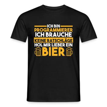 Programmieren Entwickler Coder Bier Programmierer - Männer T-Shirt - Schwarz - Vorne - AI Model Male 178 light (178cm)