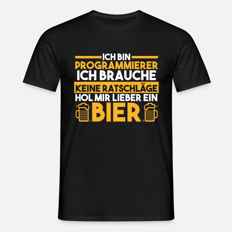 Programmieren Entwickler Coder Bier Programmierer - Männer T-Shirt - Schwarz