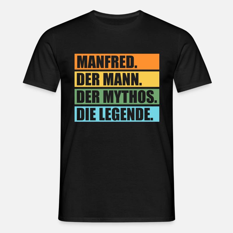 Manfred - Männer T-Shirt - Schwarz