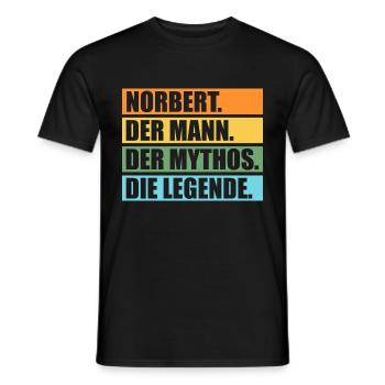 Norbert - Männer T-Shirt - Schwarz - Vorne - AI Model Male 178 light (178cm)