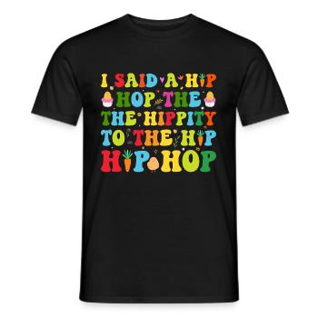 Happy Easter with the Easter Bunny - Men's T-Shirt - black - Front - AI Model Male 178 light (178cm)