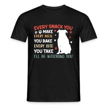 Hunde - Every snack you make i´ll be watching you! - Männer T-Shirt - Schwarz - Vorne - AI Model Male 178 light (178cm)
