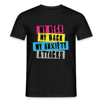 MEIN HALS MEIN RÜCKEN - Männer T-Shirt - Schwarz - Vorne - AI Model Male 178 light (178cm)
