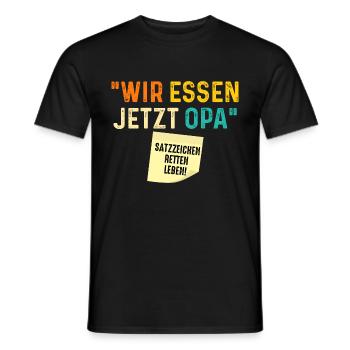 Wir essen jetzt Opa - Männer T-Shirt - Schwarz - Vorne - AI Model Male 178 light (178cm)