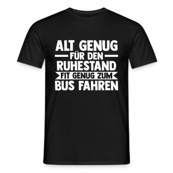 Ruhestand Rente Rentner Pension Bus Busfahrer - Männer T-Shirt - Schwarz - Vorne - AI Model Male 178 light (178cm)