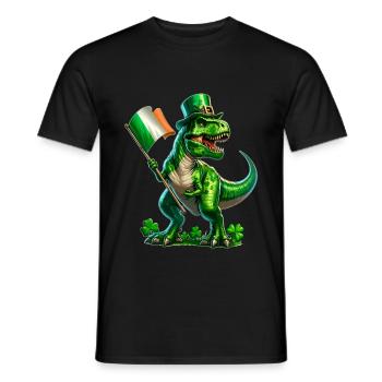 St. Patrick's Day T-Rex: Irischer Stolz - Männer T-Shirt - Schwarz - Vorne - AI Model Male 178 light (178cm)