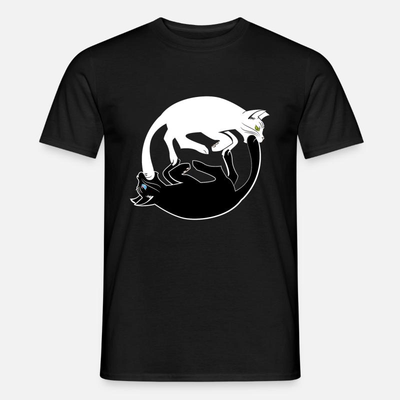 psychedelisch Katzen - Männer T-Shirt - Schwarz