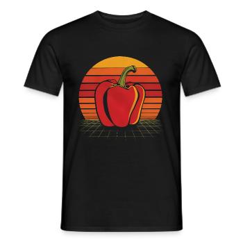 Paprika Geschenk - Männer T-Shirt - Schwarz - Vorne - AI Model Male 178 light (178cm)