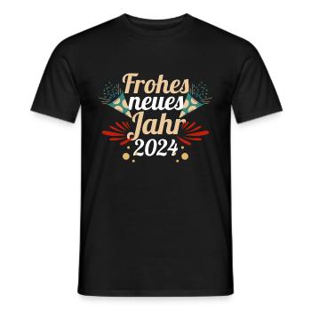 Frohes Neues Jahr Silvester 2024 - Männer T-Shirt - Schwarz - Vorne - AI Model Male 178 light (178cm)