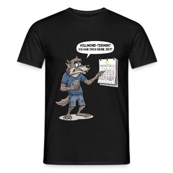 Vollmond-Termin? Ich hab doch keine Zeit ! - Männer T-Shirt - Schwarz - Vorne - AI Model Male 178 light (178cm)