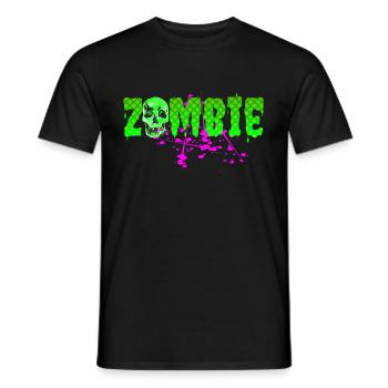 Zombie Schriftzug mit Schädel - Männer T-Shirt - Schwarz - Vorne - AI Model Male 178 light (178cm)