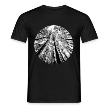 Arbre arbre silhouettes forêt nature - T-shirt homme - noir - Devant - AI Model Male 178 light (178cm)