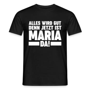 Maria - Männer T-Shirt - Schwarz - Vorne - AI Model Male 178 light (178cm)