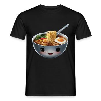 Glücklich Ramen - Männer T-Shirt - Schwarz - Vorne - AI Model Male 178 light (178cm)