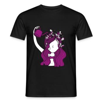 New Age hippie bizarre fille fleurs cheveux - T-shirt homme - noir - Devant - AI Model Male 178 light (178cm)