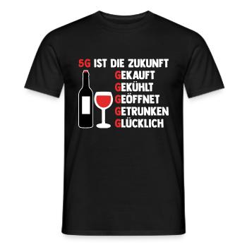 5G ist die Zukunft Wein - Männer T-Shirt - Schwarz - Vorne - AI Model Male 178 light (178cm)