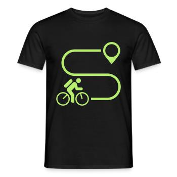 Cyclist, bicycle, mountain bike, bike tour - Men's T-Shirt - black - Front - AI Model Male 178 light (178cm)
