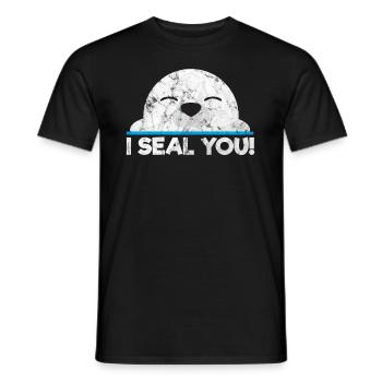 Animaux Lion de mer - T-shirt homme - noir - Devant - AI Model Male 178 light (178cm)