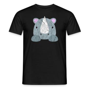 Animaux mignons rhinocéros - T-shirt homme - noir - Devant - AI Model Male 178 light (178cm)