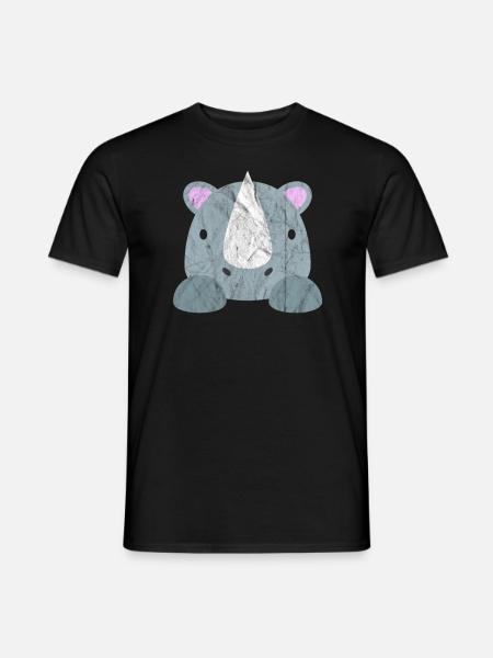 Niedliche Tiere Rhino - Männer T-Shirt - Schwarz