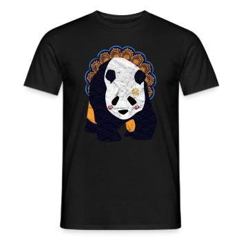 Panda nomade mondial - T-shirt homme - noir - Devant - AI Model Male 178 light (178cm)