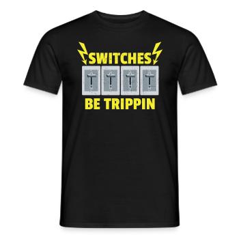 Jobs - Electrician Switch - Men's T-Shirt - black - Front - AI Model Male 178 light (178cm)