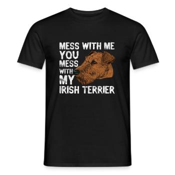 Hunde - leg dich nicht mit meinem Irish Terrier - Männer T-Shirt - Schwarz - Vorne - AI Model Male 178 light (178cm)