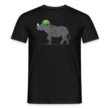 Tiere Rhinoceros - Männer T-Shirt - Schwarz - Vorne - AI Model Male 178 light (178cm)