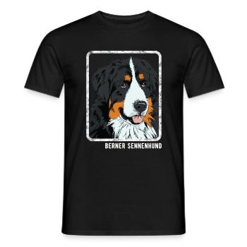 Chiens - Bouvier Bernois - T-shirt homme - noir - Devant - AI Model Male 178 light (178cm)