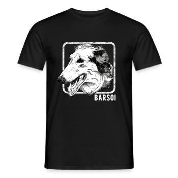 Hunde - Barsoi - Männer T-Shirt - Schwarz - Vorne - AI Model Male 178 light (178cm)