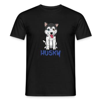 Niedliche Cartoon Tiere - Husky - Männer T-Shirt - Schwarz - Vorne - AI Model Male 178 light (178cm)