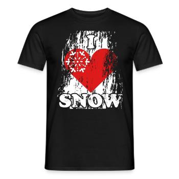 Schnee Liebe Winter Geschenk - Männer T-Shirt - Schwarz - Vorne - AI Model Male 178 light (178cm)