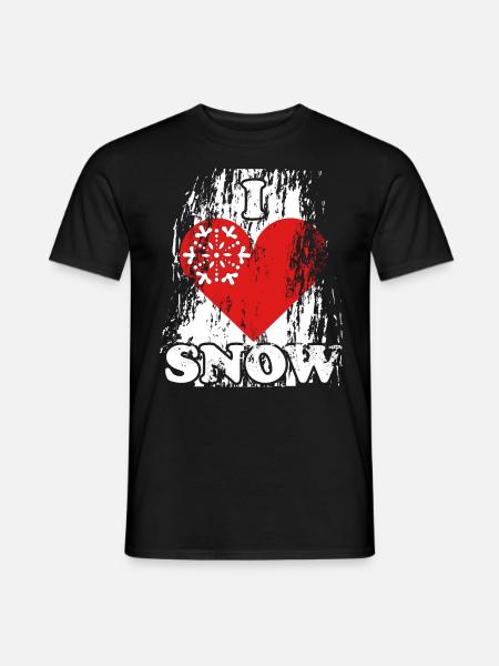 Schnee Liebe Winter Geschenk - Männer T-Shirt - Schwarz