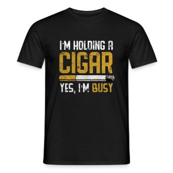 Gentleman Zigarre Rohr Rauch Verein Geschenk - Männer T-Shirt - Schwarz - Vorne - AI Model Male 178 light (178cm)