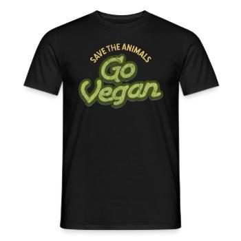 Love Vegan Vegan Healthy Gift - Men's T-Shirt - black - Front - AI Model Male 178 light (178cm)