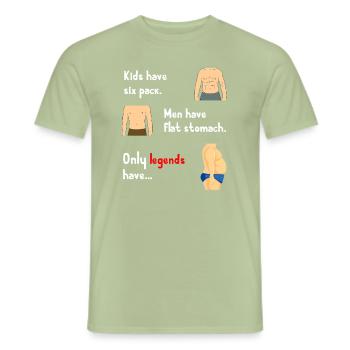 Männer mit Bauch I Geschenk Vater Väter Mann - Männer T-Shirt - Sage - Vorne - AI Model Male 178 light (178cm)