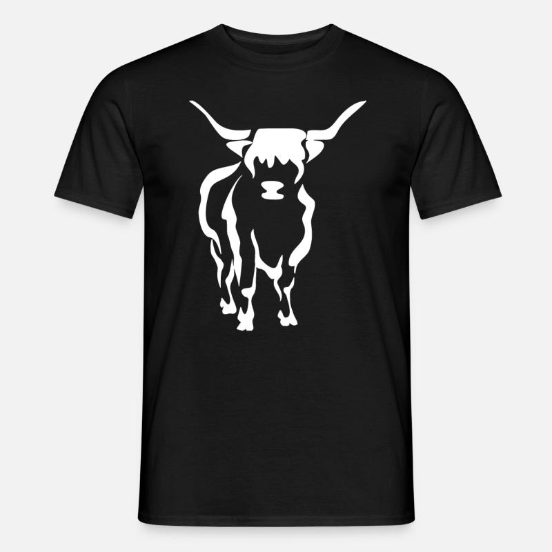 Kuh Kühe Rind Bauer Landwirt Silhouette Geschenk - Männer T-Shirt - Schwarz
