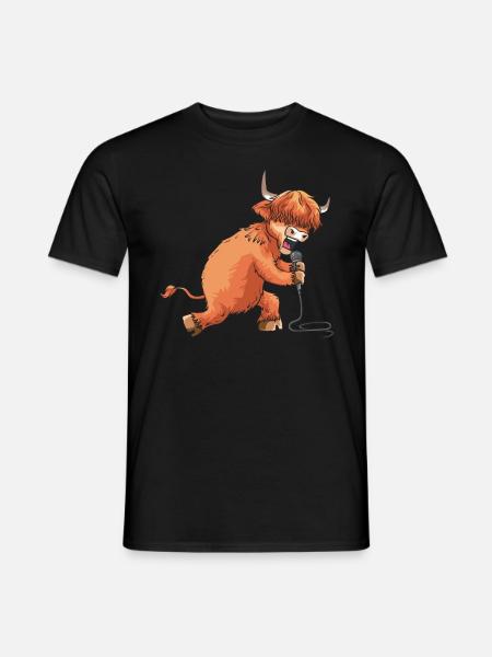 Scottish highland cattle highland cow gift - Men's T-Shirt - black