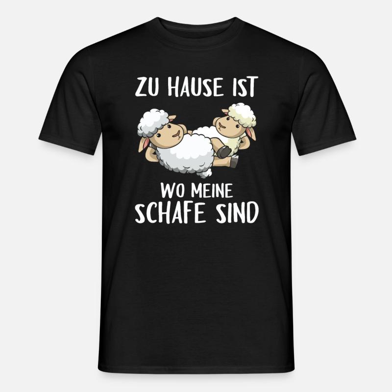 Zu Hause ist wo meine Schafe sind Schäfer Geschenk - Männer T-Shirt - Schwarz