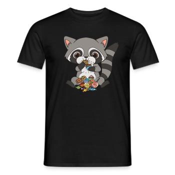 Raton laveur raton laveur bébé raton laveur - T-shirt homme - noir - Devant - AI Model Male 178 light (178cm)
