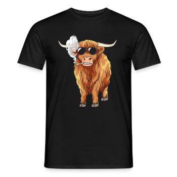 Cannabis Hochlandrind Highland Kuh Stay High Weed - T-shirt homme - noir - Devant - AI Model Male 178 light (178cm)