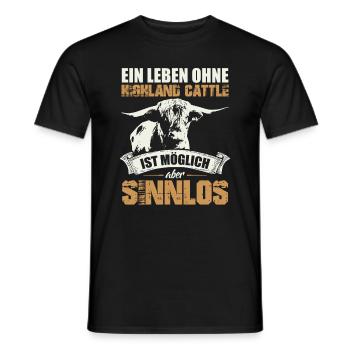 Hochlandrind Hochland Rind Highland Cattle Kuh - Männer T-Shirt - Schwarz - Vorne - AI Model Male 178 light (178cm)