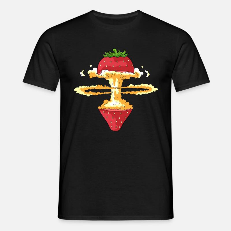 Exploding strawberry - Men's T-Shirt - black