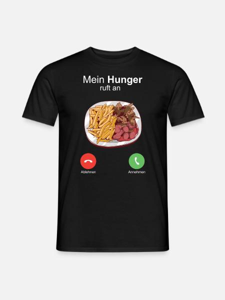 Taxiteller Soulfood Ruhrpott Currywurst Pommis - Männer T-Shirt - Schwarz