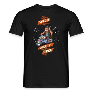 Bovins Highland Bovins Highland Vache Highland Wild - T-shirt homme - noir - Devant - AI Model Male 178 light (178cm)