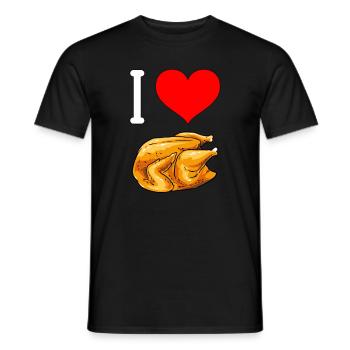 Broiler Roast Chicken Grilled Chicken BBQ Chicken Chicken - Men's T-Shirt - black - Front - AI Model Male 178 light (178cm)