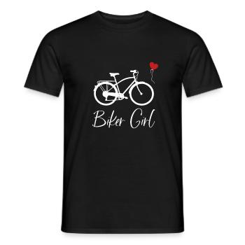 Biker girl design for a female cyclist - Men's T-Shirt - black - Front - AI Model Male 178 light (178cm)