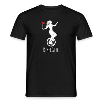 Biker girl design for unicyclist - Men's T-Shirt - black - Front - AI Model Male 178 light (178cm)